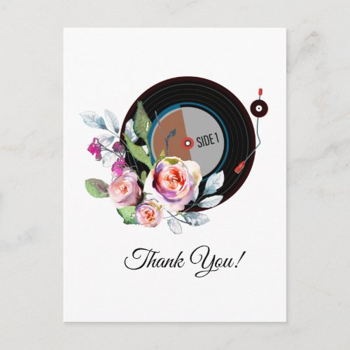 adult music vinyl record thank you card