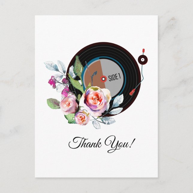 adult music, vinyl record thank you card (Front)