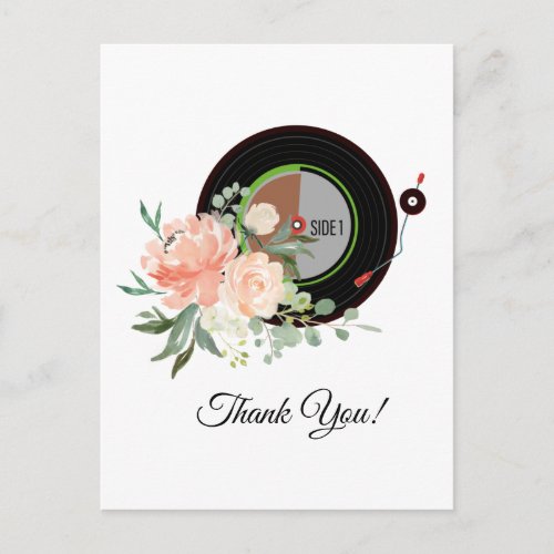 adult music vinyl record thank you card