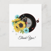 adult music, vinyl record thank you card