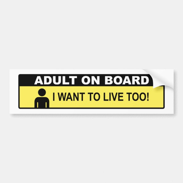 Adult On Board Bumper Sticker (Front)