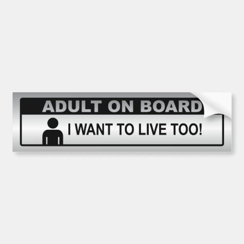 Adult On Board Bumper Sticker