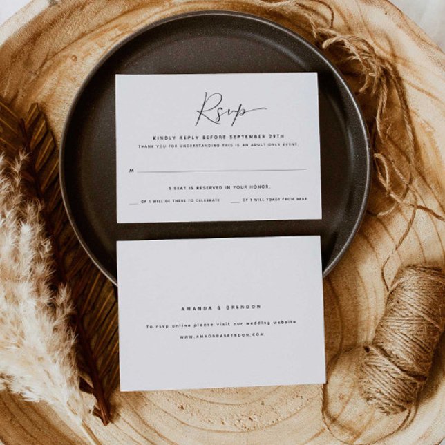Adult Only | One Guest Wedding RSVP Card (Creator Uploaded)