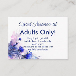 ADULT ONLY wedding Cornflower Reverie Enclosure Card