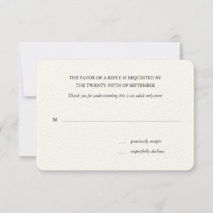 Adult Only Wedding RSVP Card