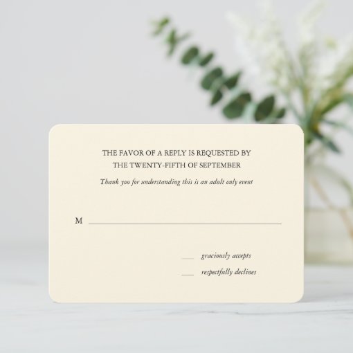 Adult Only Wedding RSVP Card | Zazzle