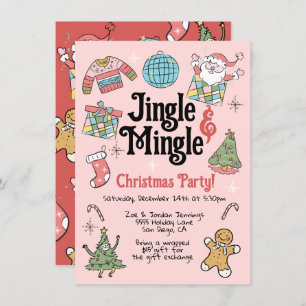 Adult or Kids Retro Doodle Christmas Party Invitation
