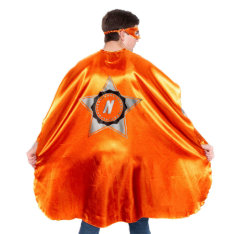 Adult Orange Superhero Costume With Black Star at Zazzle