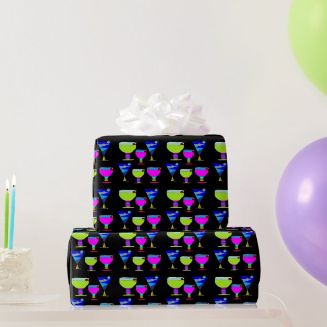 Adult Party Drinks Martinis Artistic Gift Wrap (Party Gifts)