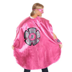 Adult Pink Superhero Costume With Black Flower at Zazzle