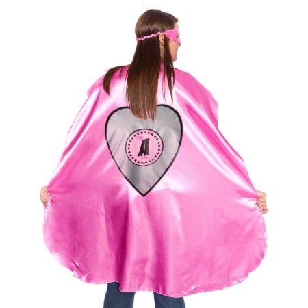 Adult Pink Superhero Costume With Silver Heart