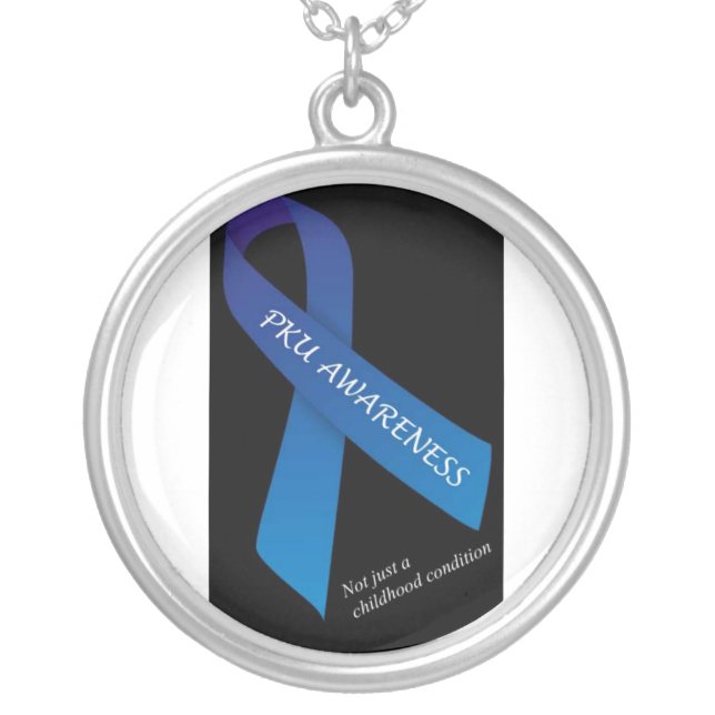 Adult PKU Awareness Silver Plated Necklace (Front)