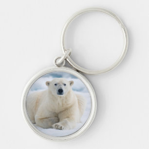 Adult polar bear on the summer pack ice keychain