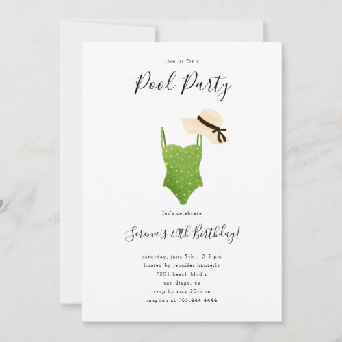 Adult Pool Birthday Party Swimsuit