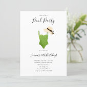Adult Pool Birthday Party Swimsuit Invitation (Standing Front)