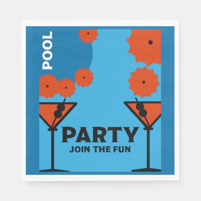 Adult Pool Parties  Napkin (Front)