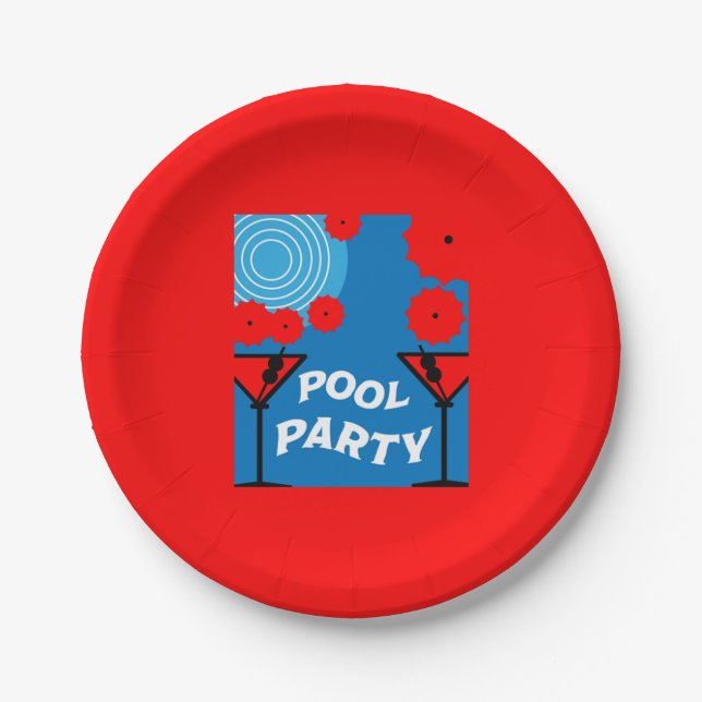 Adult Pool Parties  Paper Plates (Front)