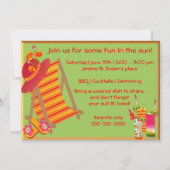Adult Pool Party BBQ Cocktails Invitation (Back)