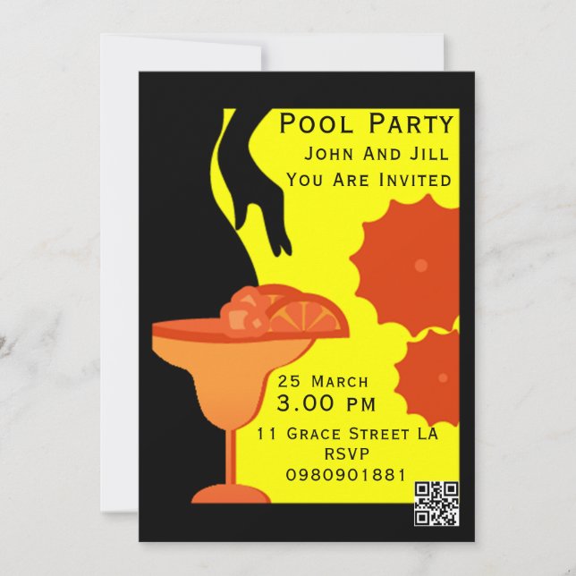 Adult Pool Party Invite (Front)