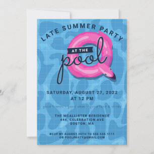 Adult Pool Party Late Summer Celebration Invitation