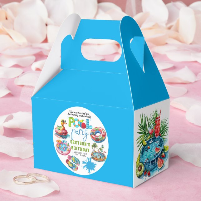 Adult Pool Party Summer Beach Birthday  Favor Boxes (Wedding)