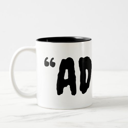 Adult quotation mark custom black and white Two_Tone coffee mug