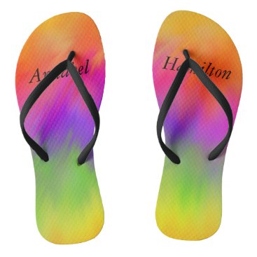 Adult Rainbow Flip Flops with your Name Adult Rainbow Flip Flops with your Name