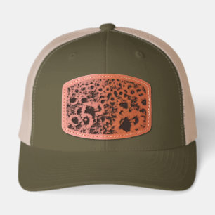 Adult Retro Trucker Cap, sunflowers Leather Patch Hat