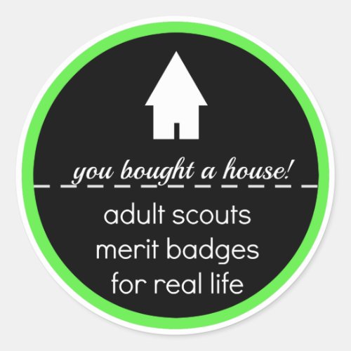 Adult Scout Merit Badge Buying a House Classic Round Sticker