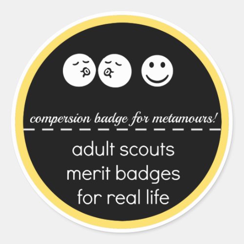 Adult Scout Merit Badge Compersion Classic Round Sticker