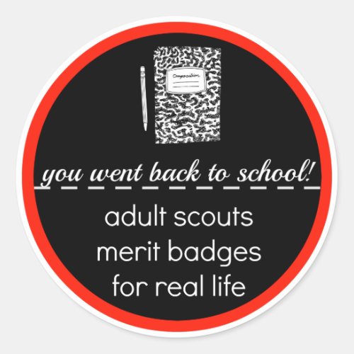 Adult Scouts Merit Badges for Real Life Classic Round Sticker