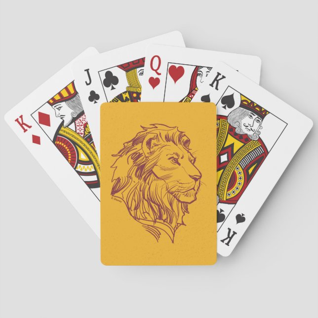 Adult Simba Profile Sketch Playing Cards (Back)