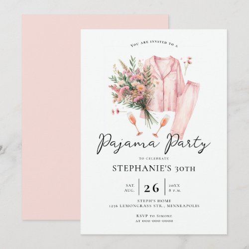 Adult Sleepover Party Wild Flowers 30th Birthday