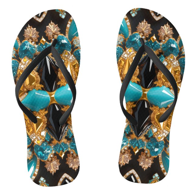 Adult Slim Straps with Bahamas Colors Flip Flops (Footbed)