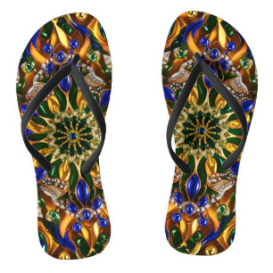 Adult Slim Straps with Brazil Colors Flip Flops