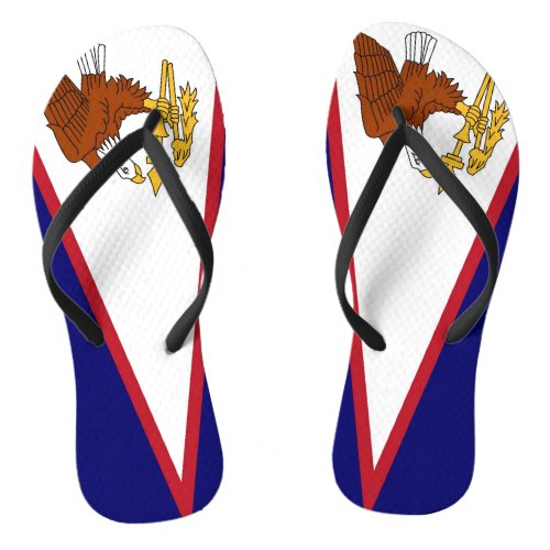 Adult Slim Straps with Flag of American Samoa USA Flip Flops