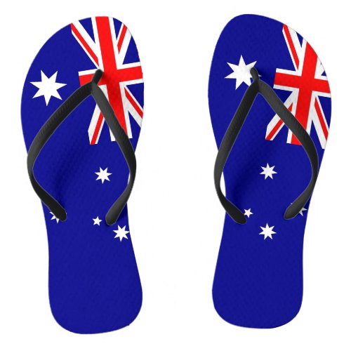 Adult Slim Straps with Flag of Australia Flip Flops