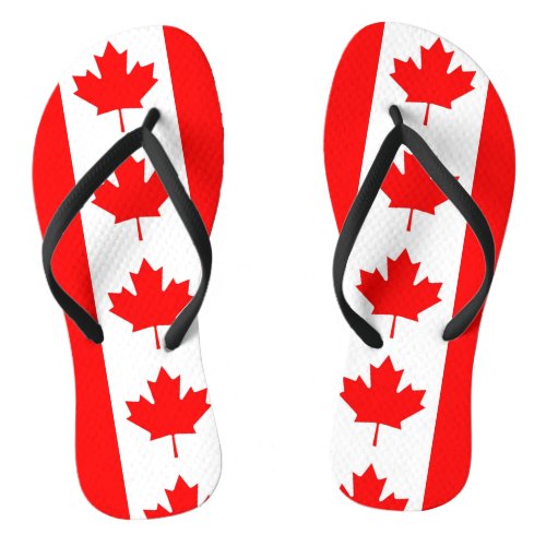 Adult Slim Straps with Flag of Canada Flip Flops