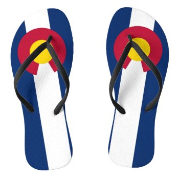 Adult Slim Straps With Flag Of Colorado  Usa Flip Flops by AllFlags at Zazzle