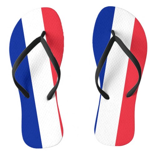 Adult Slim Straps with Flag of France Flip Flops