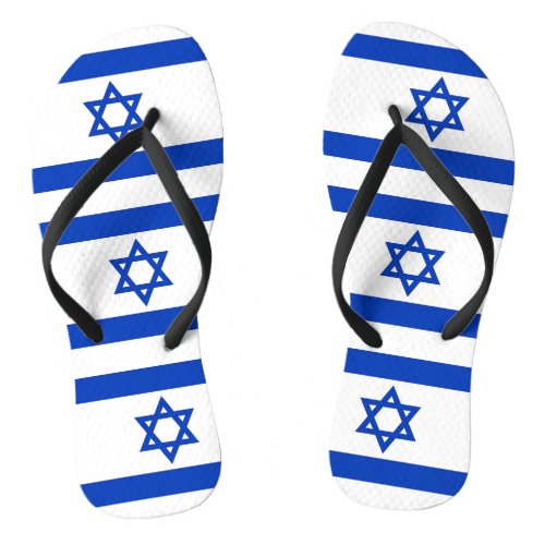Adult Slim Straps with Flag of Israel Flip Flops