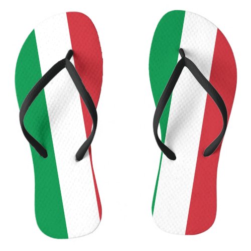 Adult Slim Straps with Flag of Italy Flip Flops