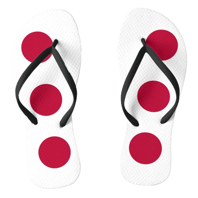 Adult Slim Straps with Flag of Japan Flip Flops (Footbed)