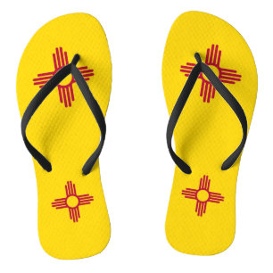 Adult Slim Straps with Flag of New Mexico, USA Flip Flops