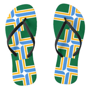 Adult Slim Straps with Flag of Portland, USA Flip Flops