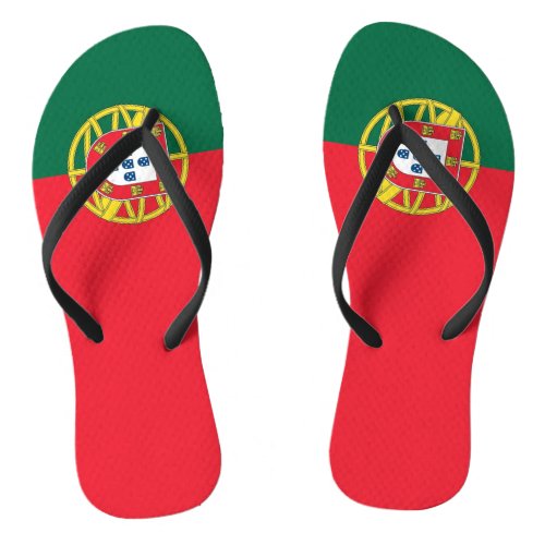 Adult Slim Straps with Flag of Portugal Flip Flops