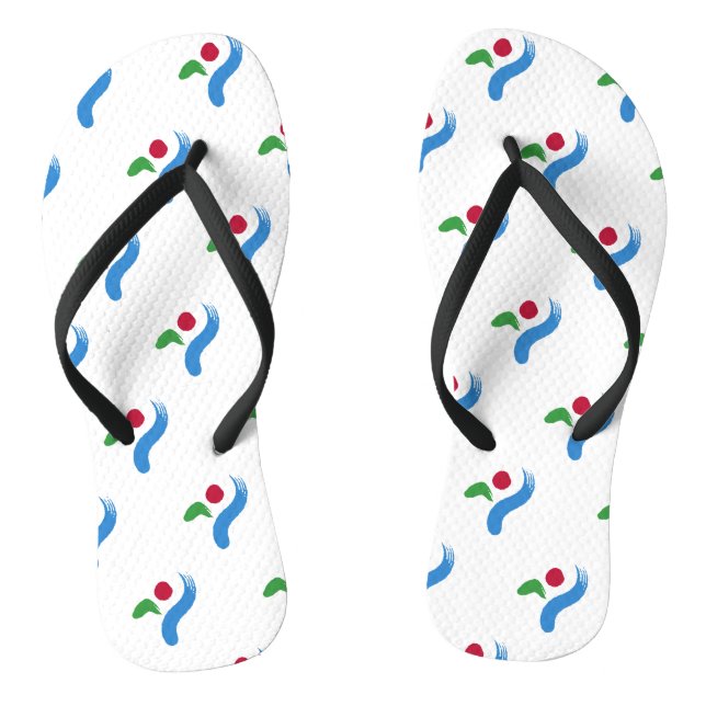 Adult Slim Straps with Flag of Seoul Flip Flops (Footbed)