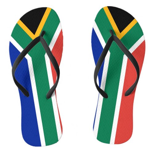Adult Slim Straps with Flag of South Africa Flip Flops