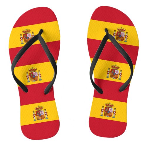 Adult Slim Straps with Flag of Spain Flip Flops