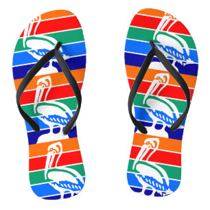 Adult Slim Straps with Flag of St. Petersburg Flip Flops